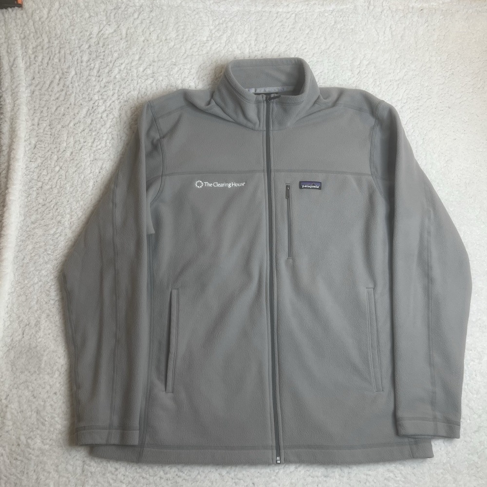 Patagonia Sweater‎ Mens 2xl Grey Micro D Fleece Full Zip Outdoor Hiking
